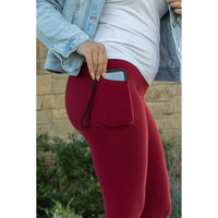 Ready to Ship | Red FULL-LENGTH Leggings with POCKET  - Luxe Leggings by Julia Rose®