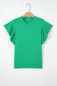 Alexis Ruffle Short Sleeve Sweater