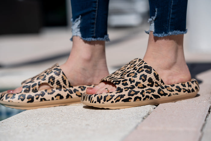 Ready to Ship |Brown Leopard  Insanely Comfy -Beach or Casual Slides