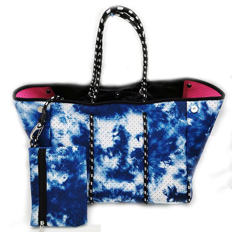 Ready to Ship  | Blue Tie Dye Neoprene Bag