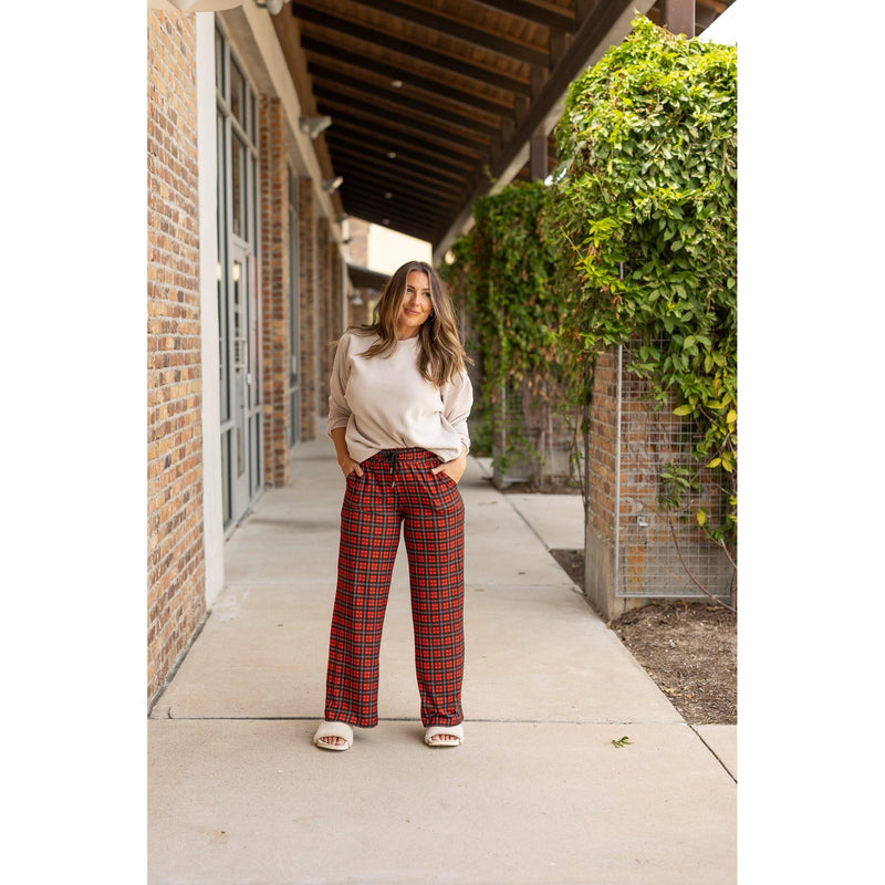Julia Rose Noelle Plaid Pajama Pants with pockets and drawstring waist. Buttery soft plaid pajama pants for women by Julia Rose