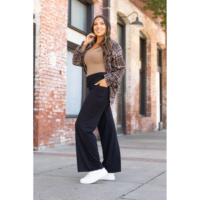 The Brooke - Black Wide Leg Full-Length with Pockets