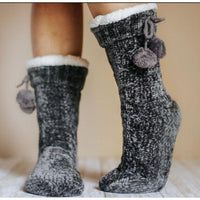 The Meredith - Cozy Fleece lined Pom Socks