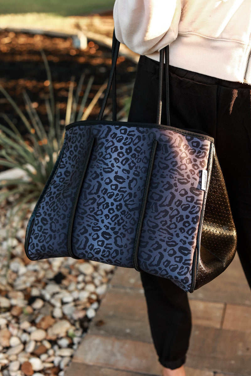 Ready to Ship | The Marissa - Black Leopard Neoprene Bag