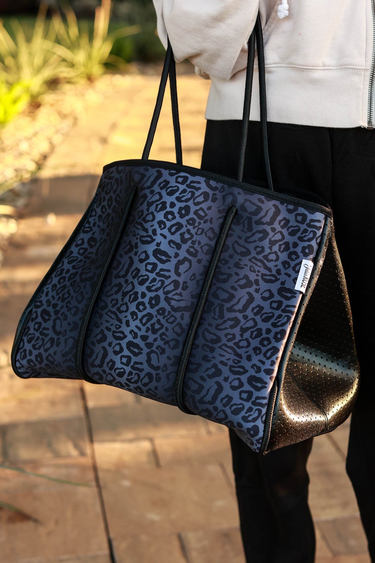 Ready to Ship | The Marissa - Black Leopard Neoprene Bag