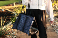 Ready to Ship | The Marissa - Black Leopard Neoprene Bag