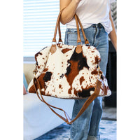 Ready to Ship | Cow Print Sherpa Weekender Bag*
