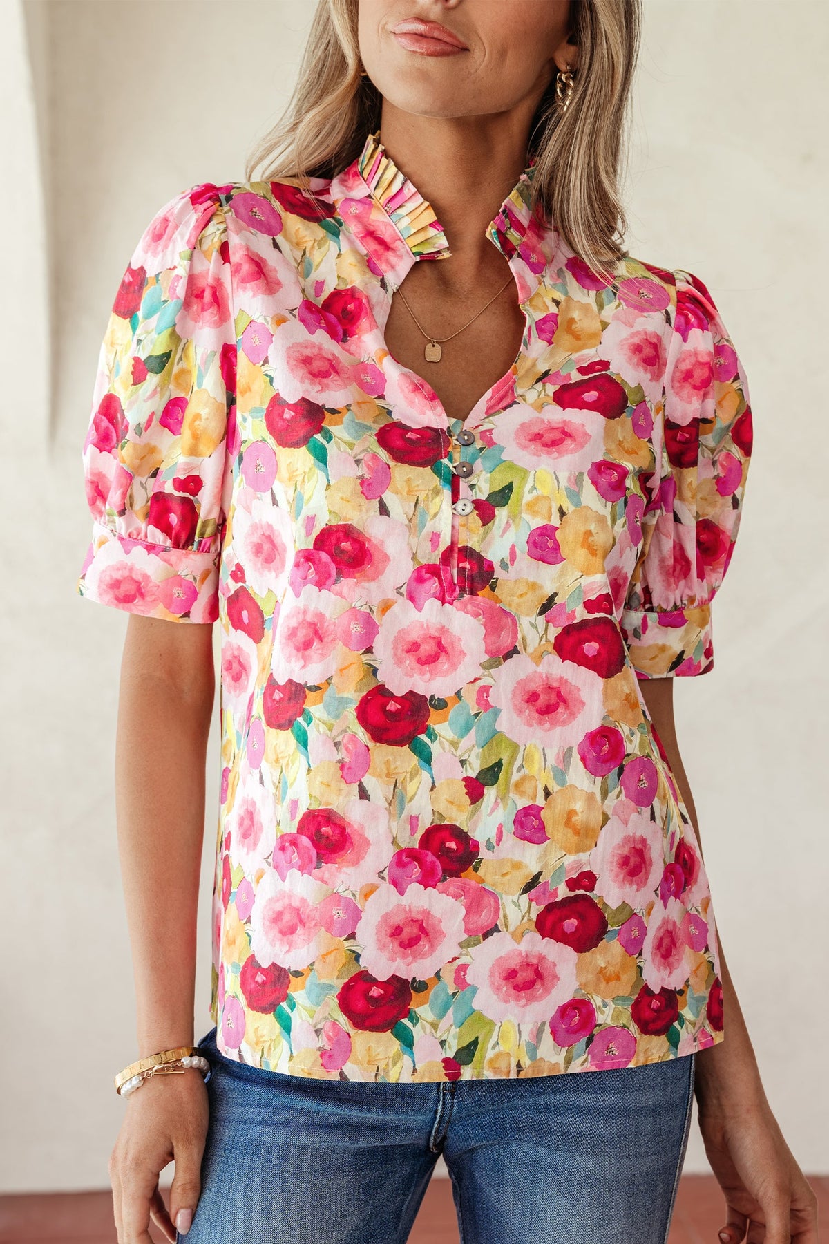 Charleigh Puff Short Sleeve Blouse