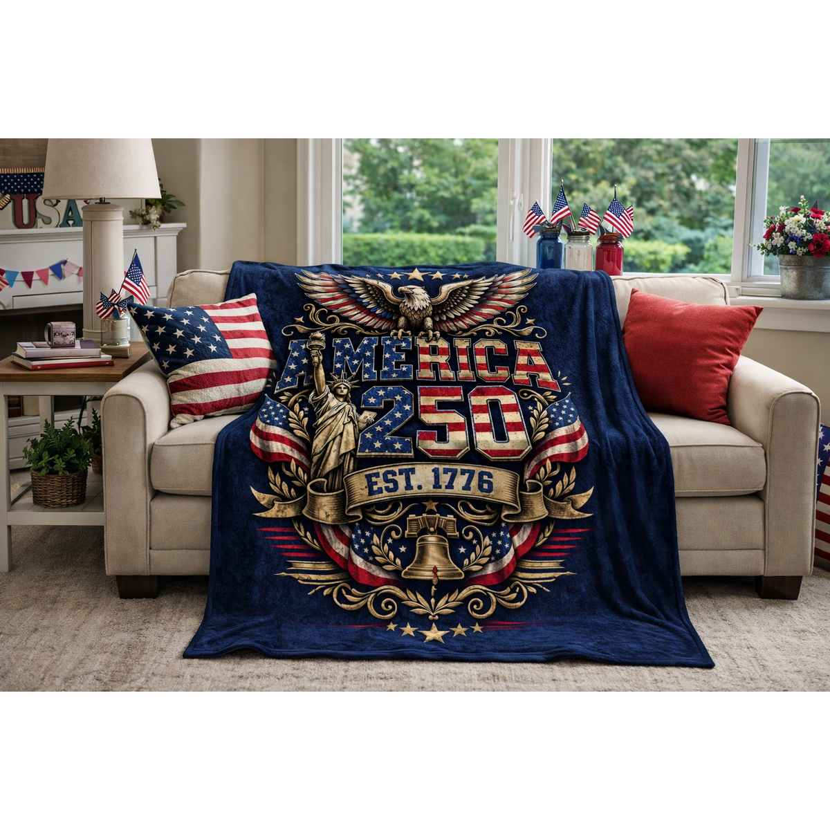 AMERICA - EST. 1776 Flannel Blanket
