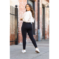 Black Full-Length Leggings with Pocket