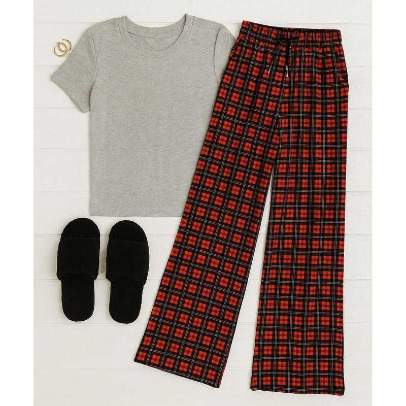 Julia Rose Noelle Plaid Pajama Pants with pockets and drawstring waist. Buttery soft plaid pajama pants for women by Julia Rose
