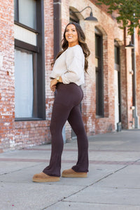 The Brandy - Brown Flare Leggings WITH POCKETS - Luxe Leggings by Julia Rose®