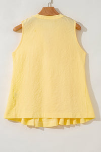 Kenzie Notched Pleated Tank Top