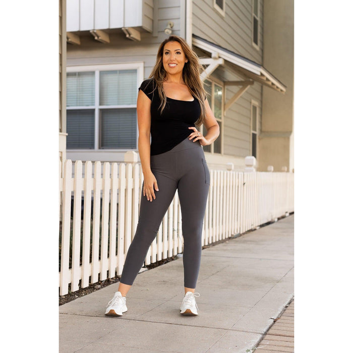 PreOrder | Charcoal Full Length Leggings with Pockets*
