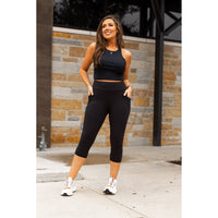 Black CAPRI with POCKETS  - Luxe Leggings by Julia Rose®