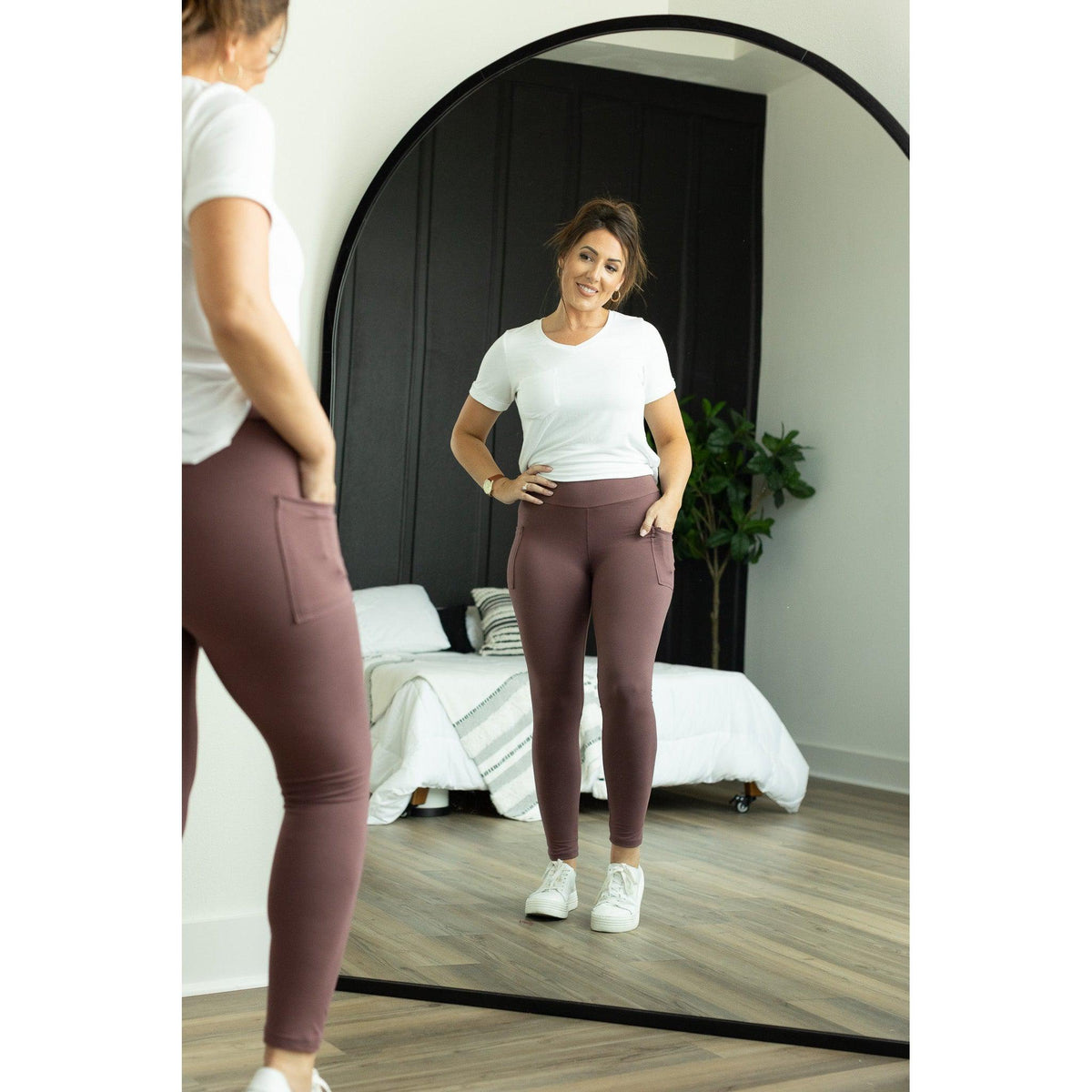 Ready to Ship | Mauve Full Length Leggings with Pockets