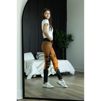 Ready to Ship | Orange Haunted House Halloween Leggings (No Pocket)