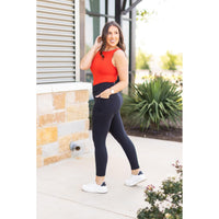 Alana - 7/8 Ankle Length Black Leggings with Pockets
