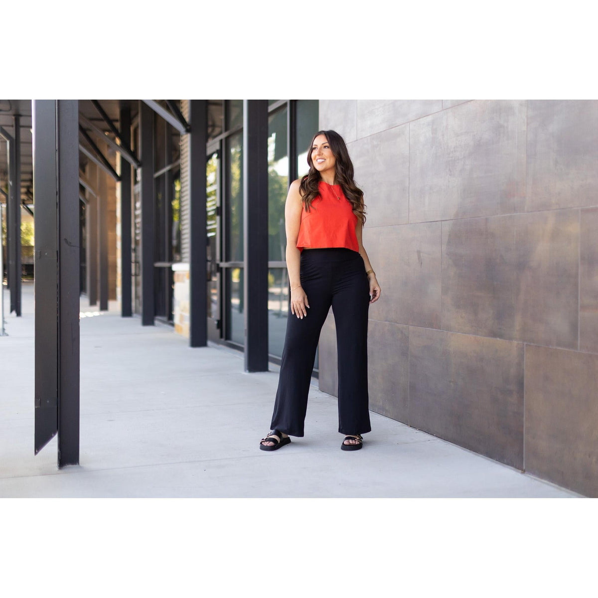 Brooke - Black Wide Leg Full-Length with Pockets - Luxe Leggings by Julia Rose®