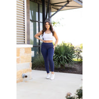 Riley - 7/8 Ankle Length NAVY Leggings with Pockets*
