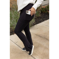 Black Flare Leggings WITH POCKETS - Luxe Leggings by Julia Rose® - Round 2