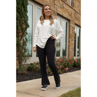 Black Flare Leggings WITH POCKETS - Luxe Leggings by Julia Rose®