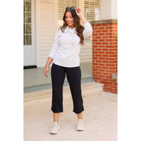 Gabriella -Black  High Waisted Gaucho Pants*