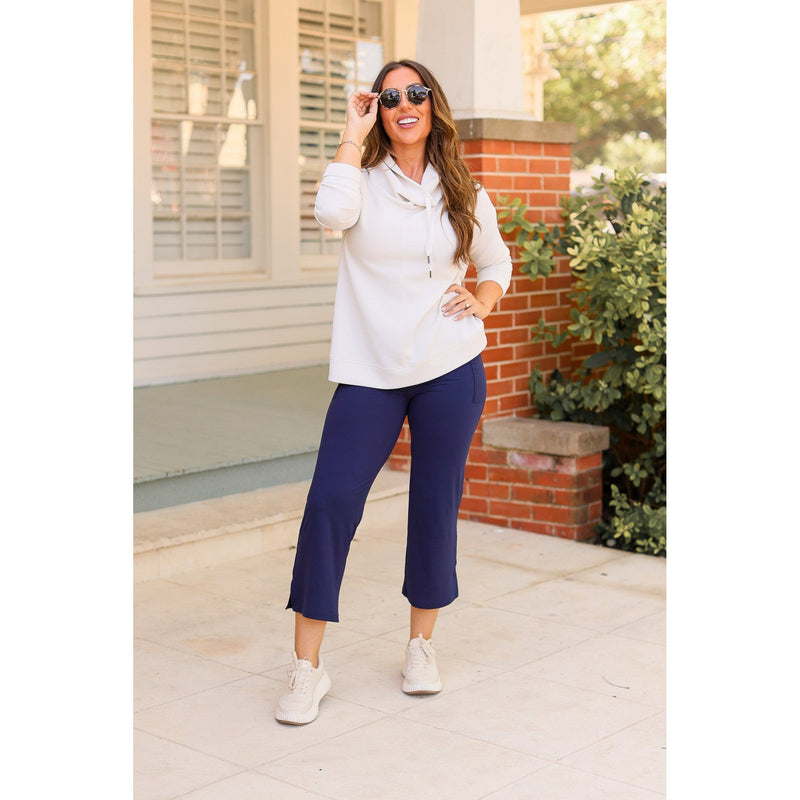 The Lydia Navy High Waisted Gaucho Pants - Round 3