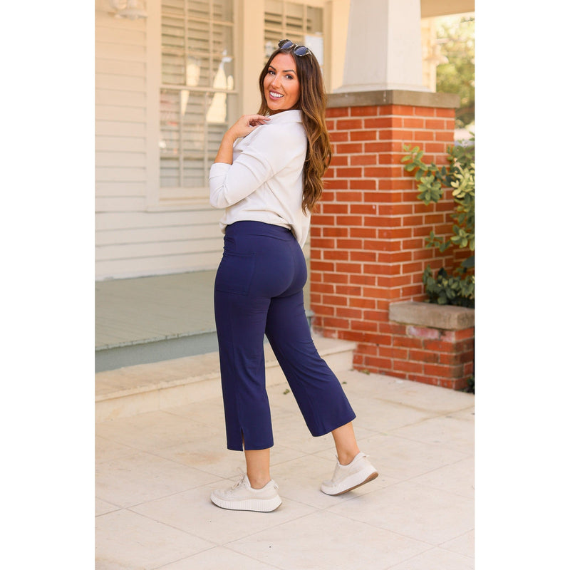 The Lydia Navy High Waisted Gaucho Pants - Round 3