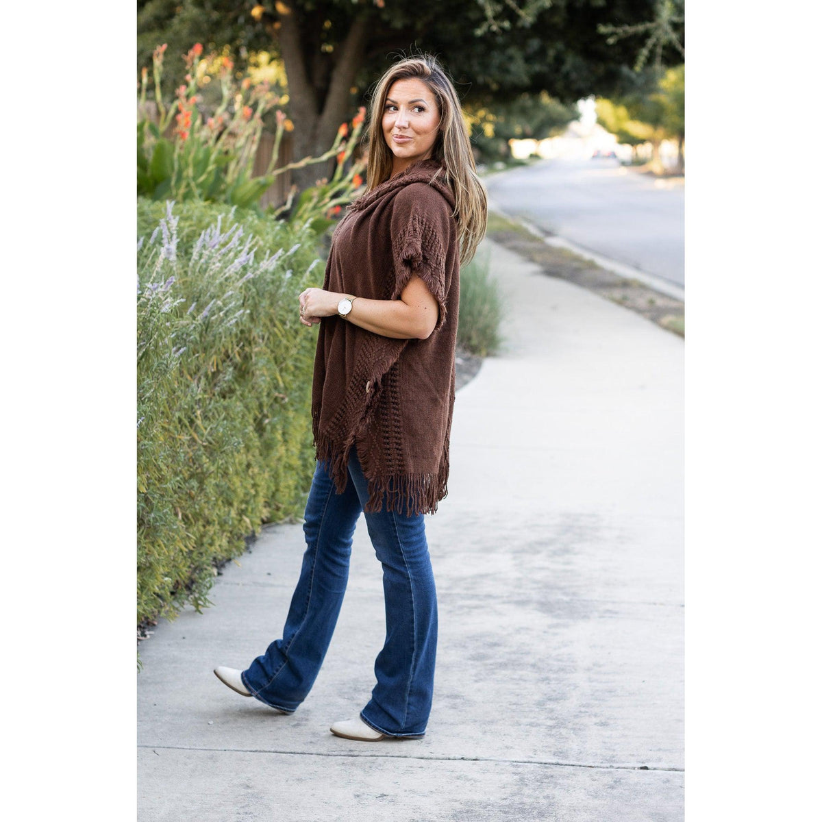 Ready to Ship  | The Alyssa Brown Solid One Size Poncho