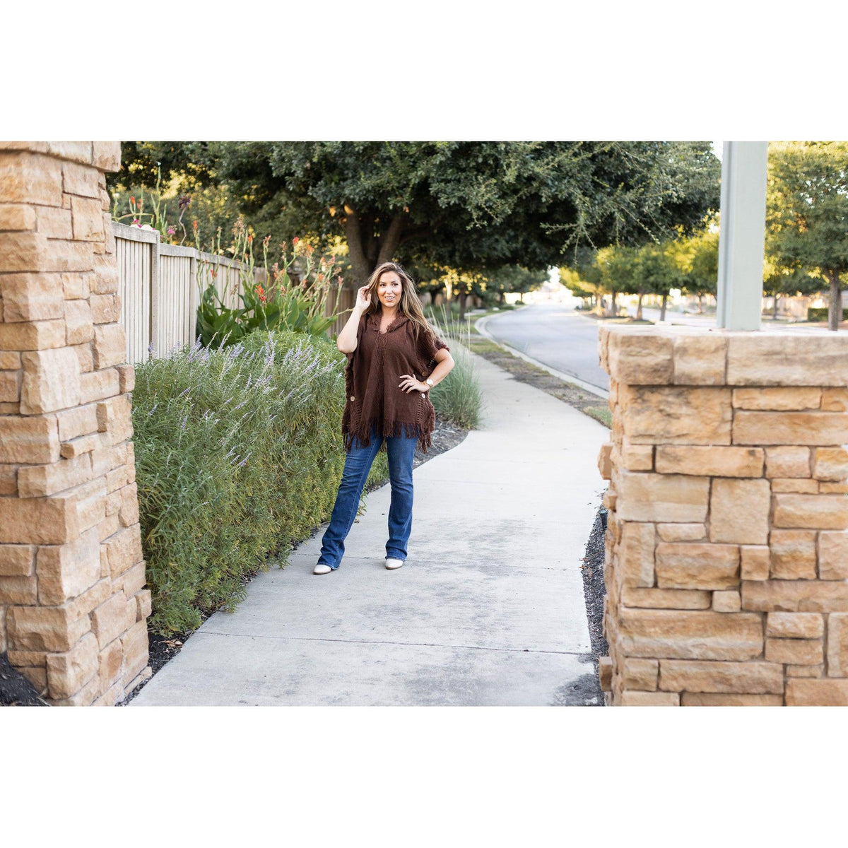 Ready to Ship  | The Alyssa Brown Solid One Size Poncho