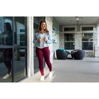 Maroon Full Length Leggings with Pocket  - Luxe Leggings by Julia Rose®