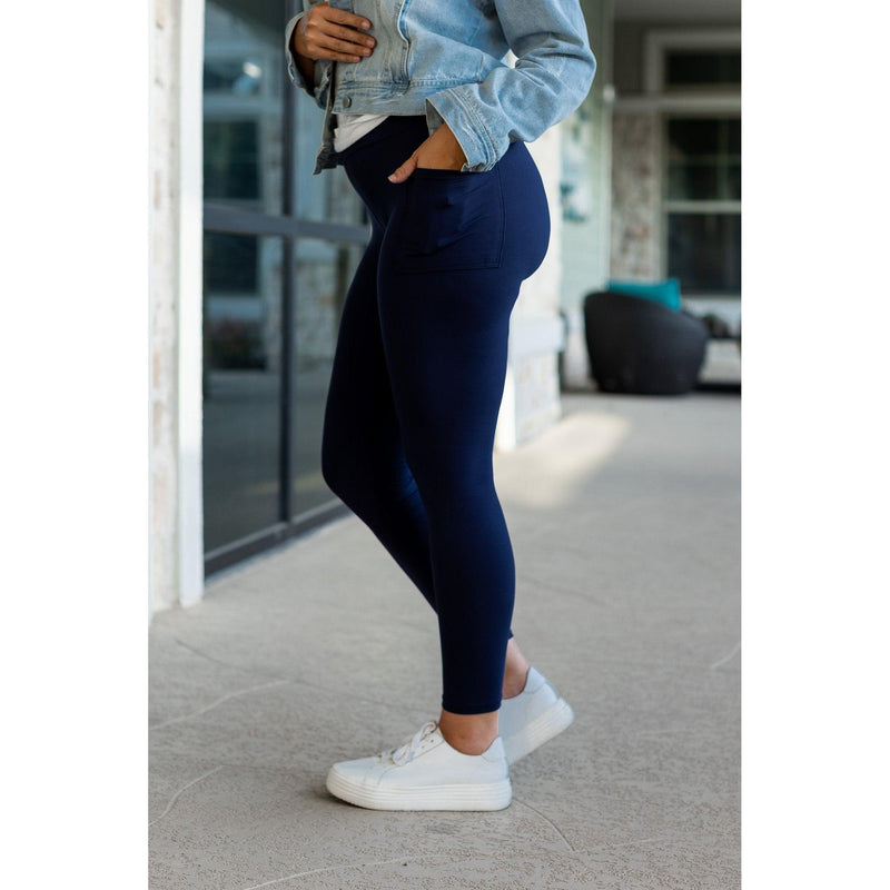 Navy Full-Length with Pocket Leggings - Luxe Leggings by Julia Rose®