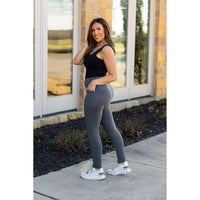 Charcoal Full Length Leggings with Pockets  - Luxe Leggings by Julia Rose® Round 2