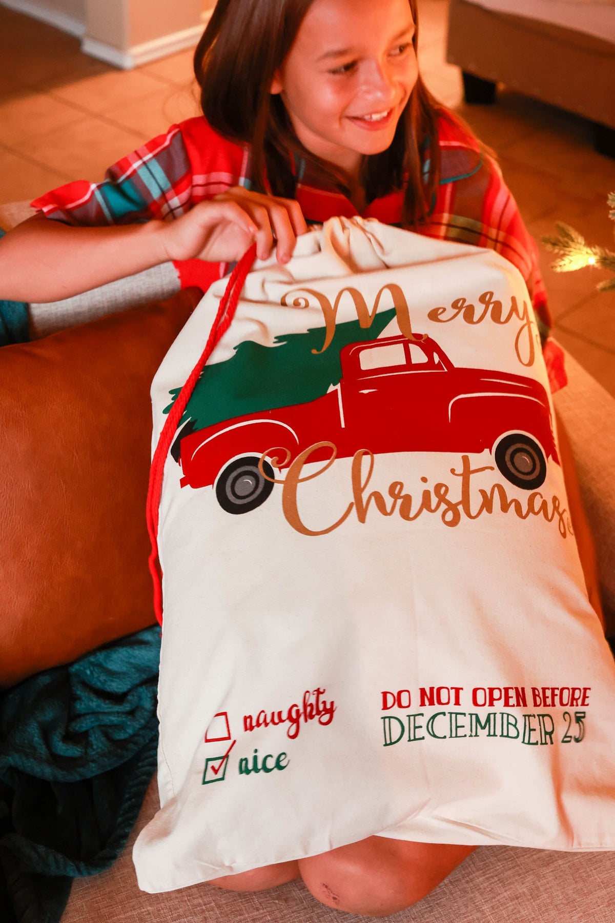 🎅 Ready to Ship | Red Truck Santa Sacks