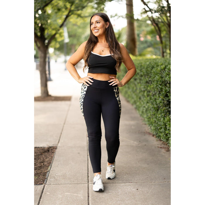 Julia Rose The Gianna leopard panel sculpting leggings high-waisted women’s leggings