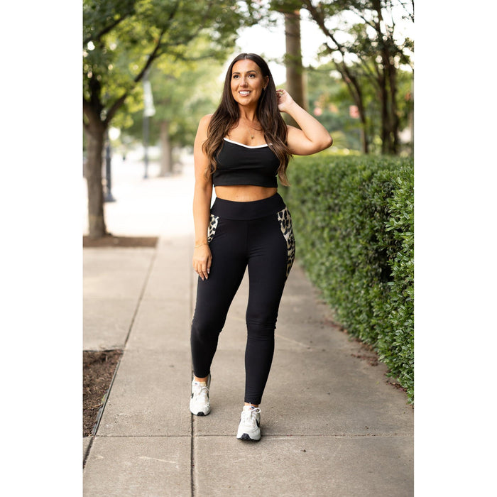 Julia Rose The Gianna leopard panel sculpting leggings high-waisted women’s leggings