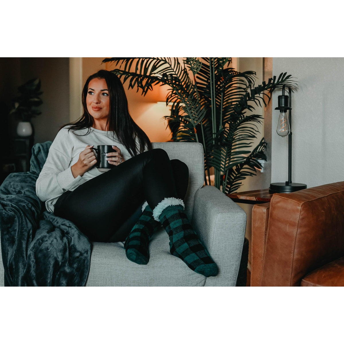 The Liana - Plaid Fleece Socks