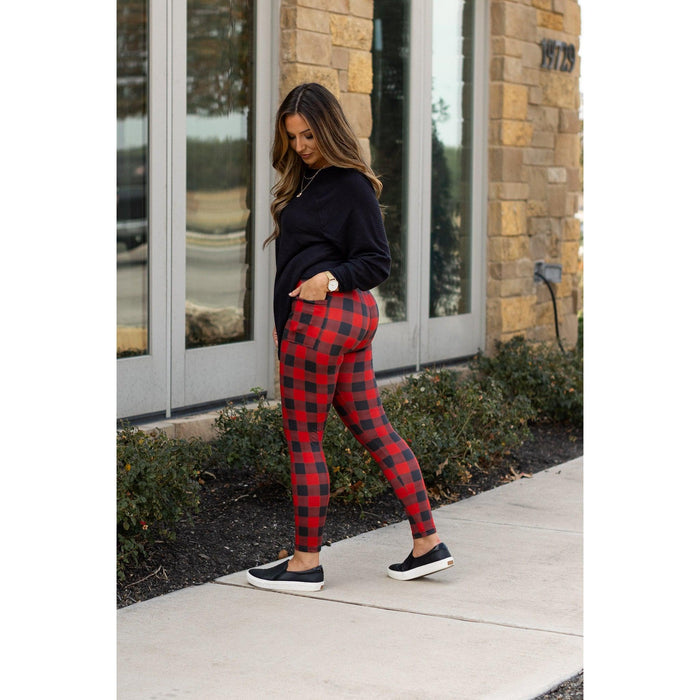 Red & Black Plaid Leggings -  - Luxe Leggings by Julia Rose®