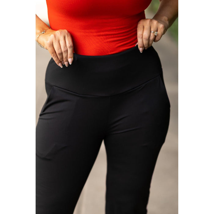 Julia Rose Mandi Everyday Tummy Control Pants women’s boutique pants front view, Woman wearing Julia Rose Mandi high waist tummy control pants