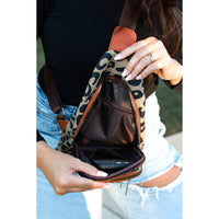 Leopard Sling Bag boutique crossbody bag with adjustable strap