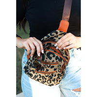 Leopard Sling Bag boutique crossbody bag with adjustable strap