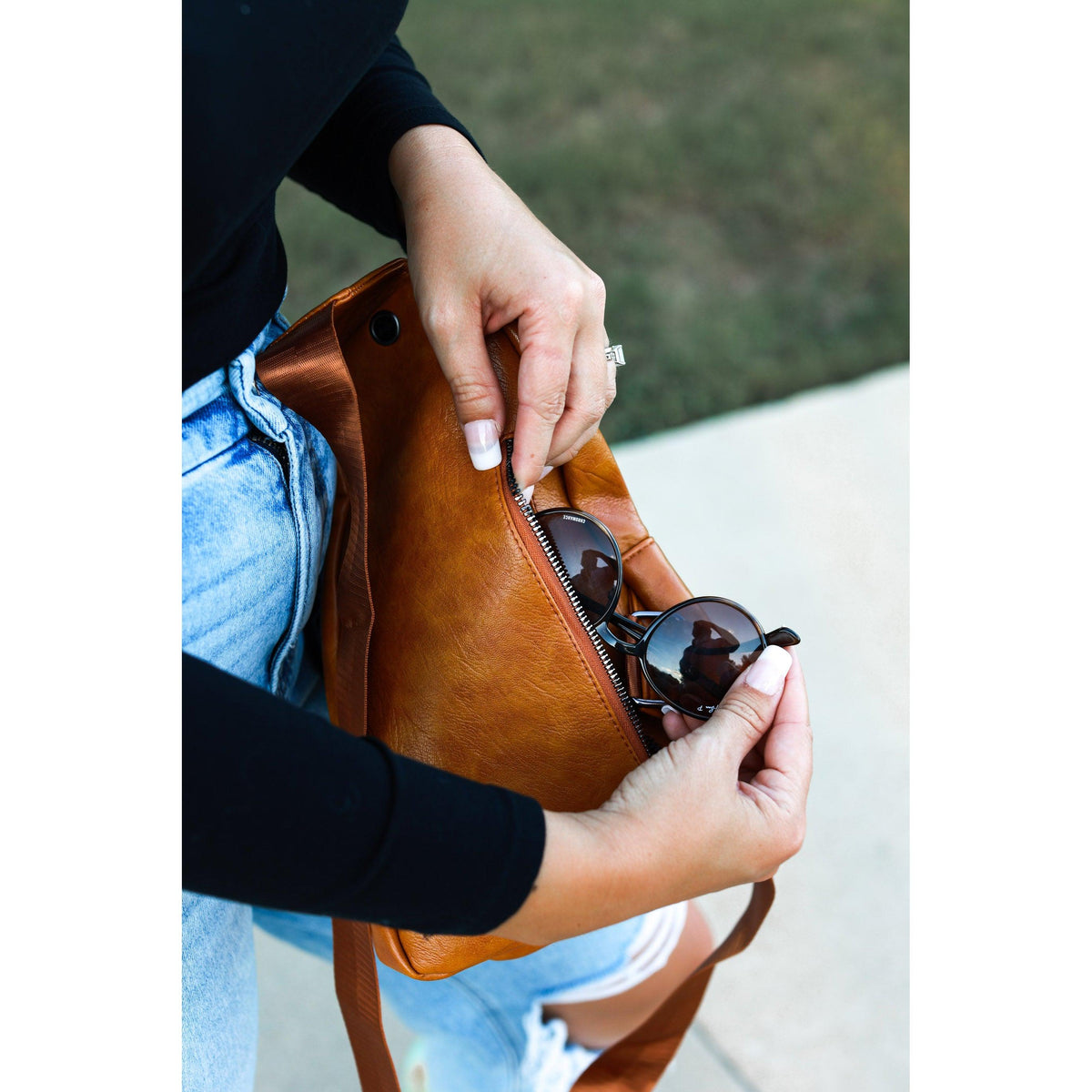 Mindy - Camel  Vintage Tassel Sling Bag