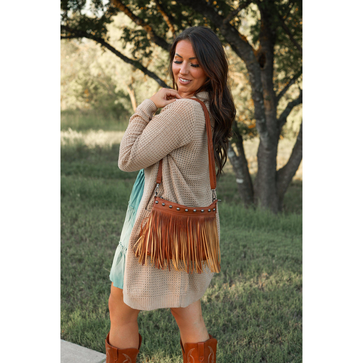 Boho fringe crossbody bag boutique fashion accessory