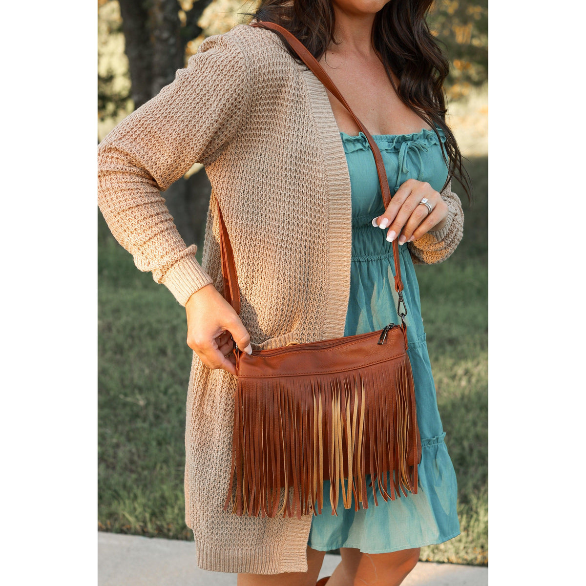 Boho fringe crossbody bag boutique fashion accessory