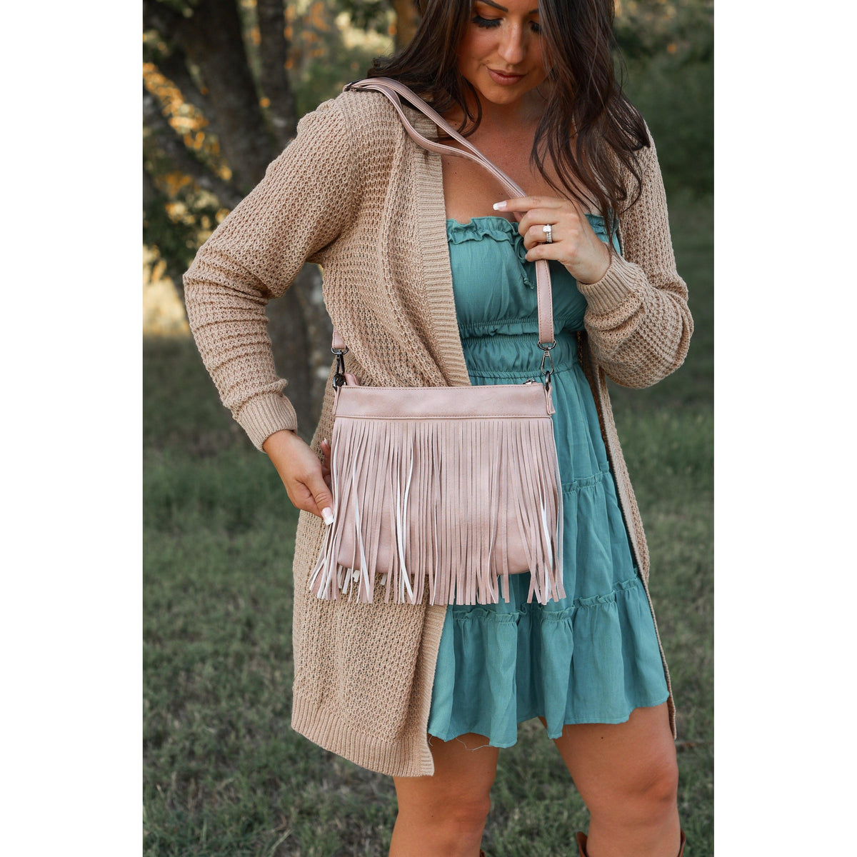 Boho fringe crossbody bag boutique fashion accessory