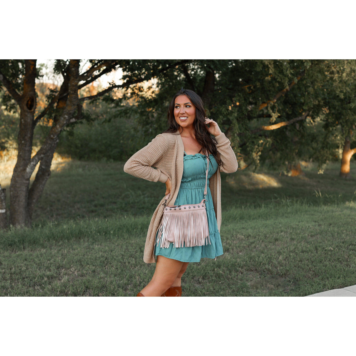 Boho fringe crossbody bag boutique fashion accessory