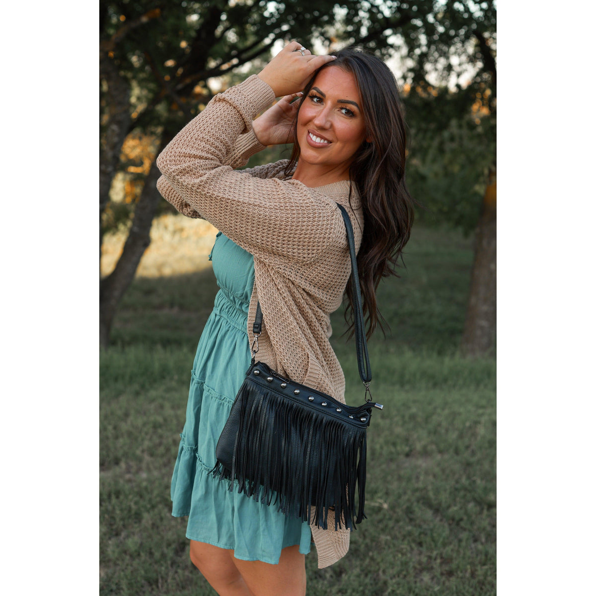 The Nora -  Black Fringe Bags