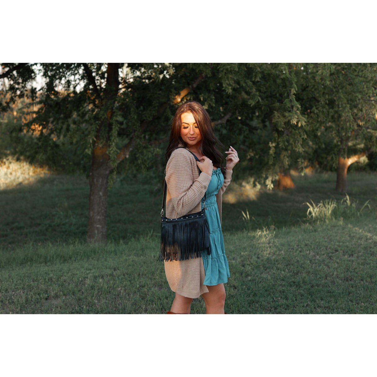 Boho fringe crossbody bag boutique fashion accessory