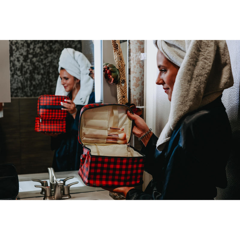 Ready to Ship | Buffalo Plaid Makeup and Toiletry Bag